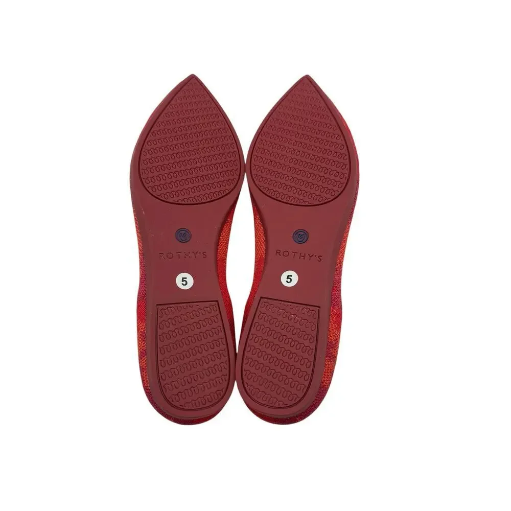 Rothy's The Point‎ Red Botanicamo Limited Edition Rare Size 5